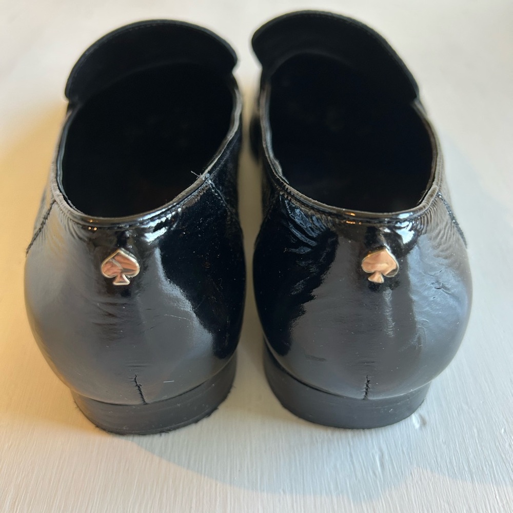 Kate Spade Genevieve Crinkle Patent Leather Black Penny Loafer - Picture 3 of 7